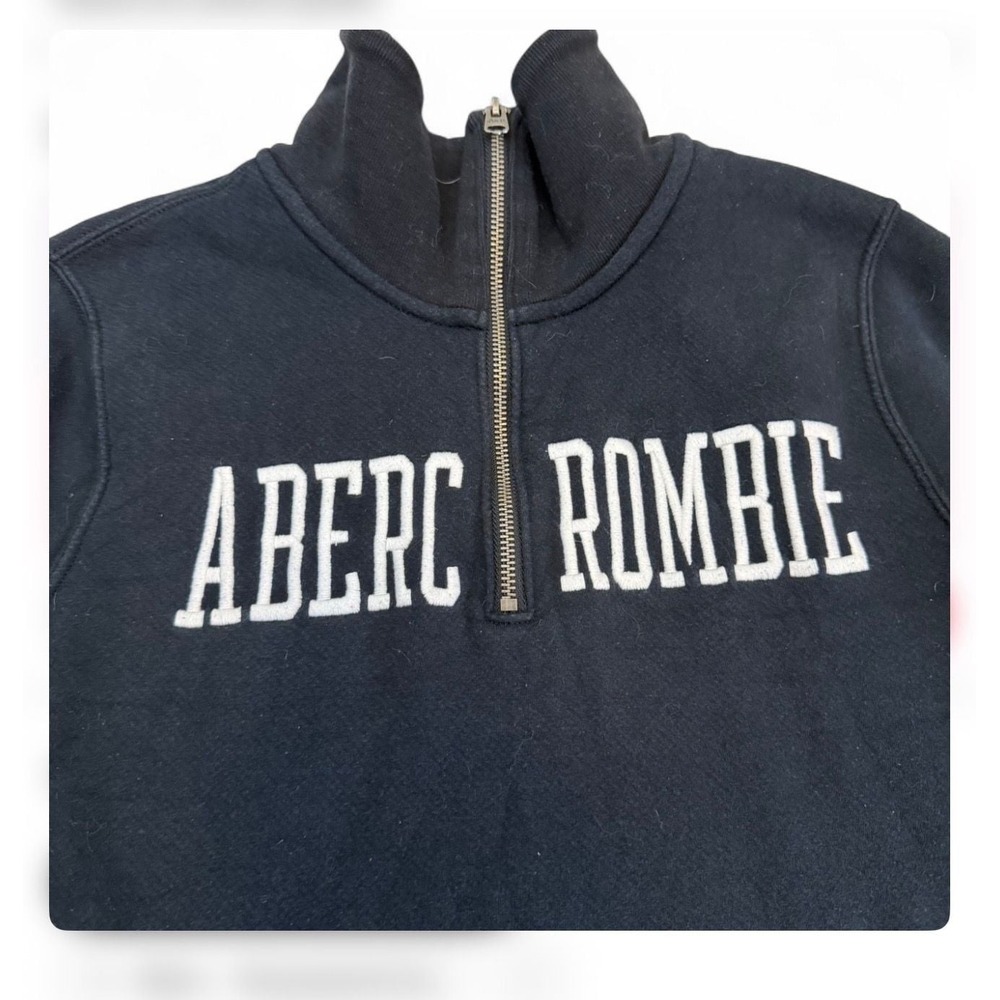 VTG Abercrombie & Fitch Womens Sherpa Lined Quarter Zip Sweatshirt M